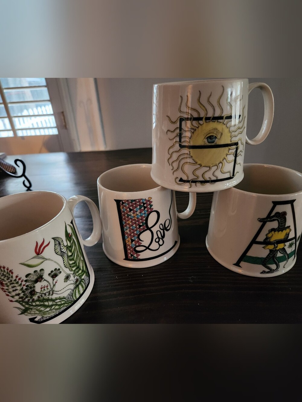 Anthropologie FLORENCE BALDUCCI alphabet Mugs